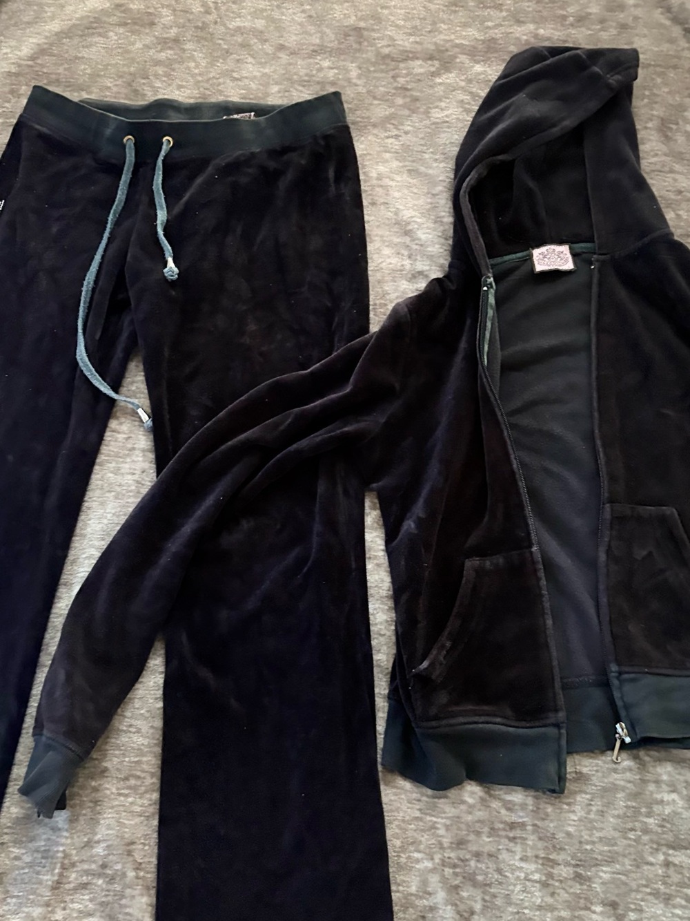 Juicy Couture Black Velvet Kids Hoodie & Joggers Set